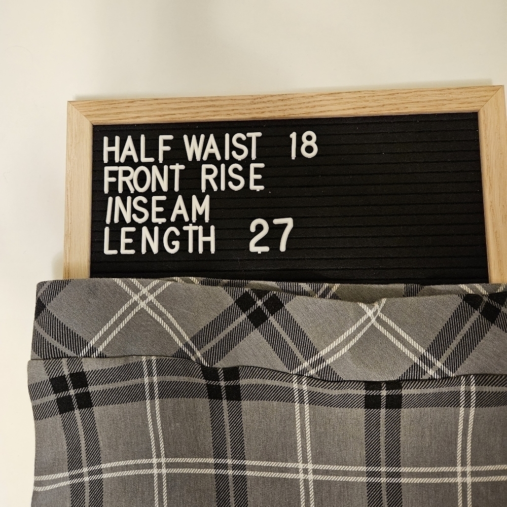 Torrid Pencil Skirt 1x Black Gray Plaid Lace Trim Back Slit Studio Ponte Lux - Picture 15 of 15